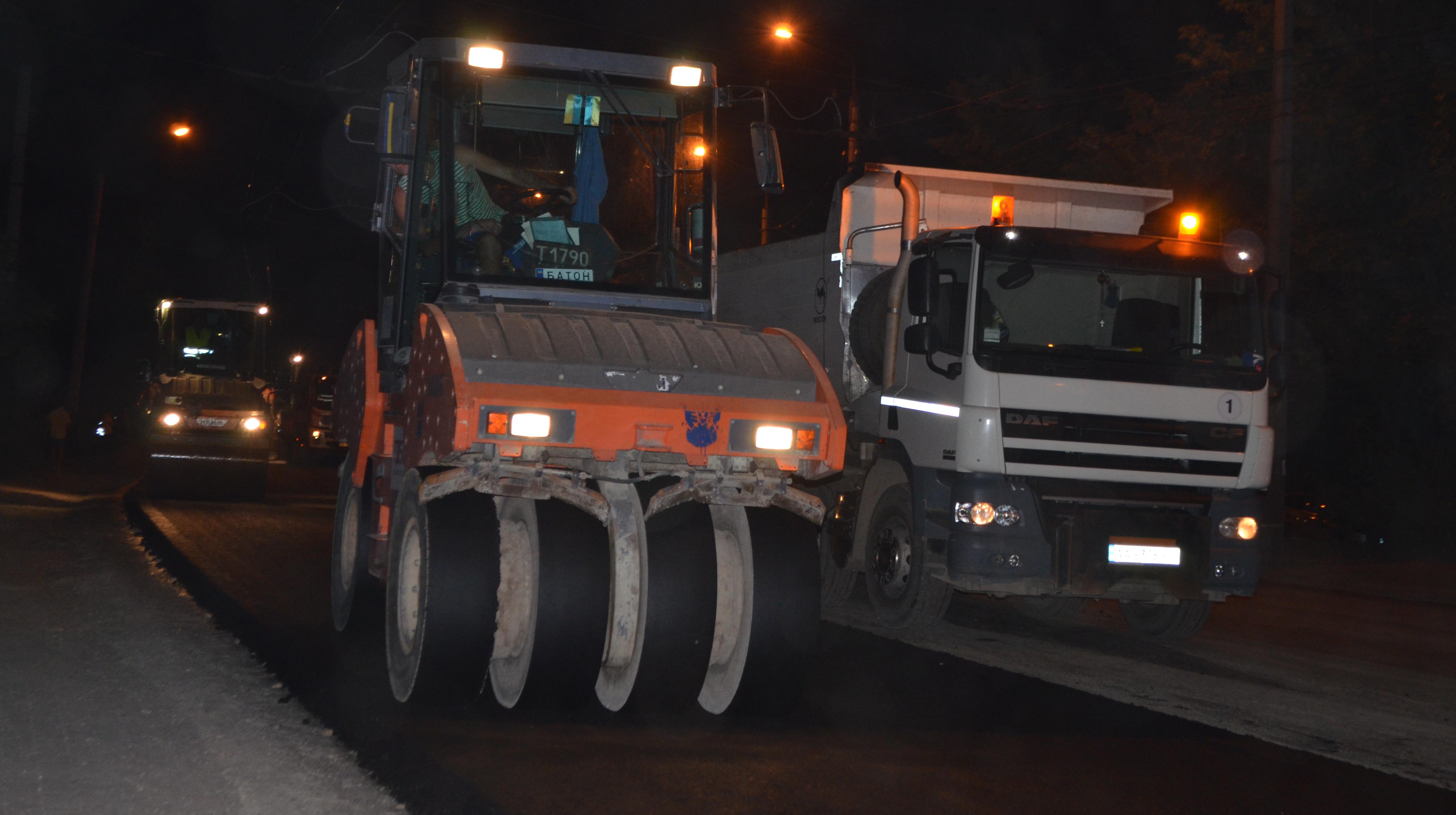 The PBS are preparing to asphalt an intersection in the town of Lutsk